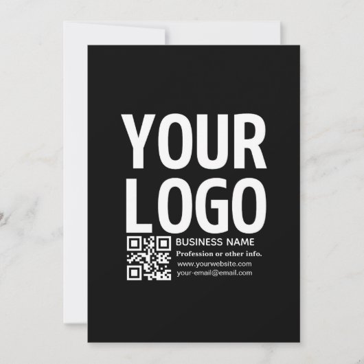 Ihr Logo mit editierbarem QR-Code und Text Einladung (Vorderseite)
