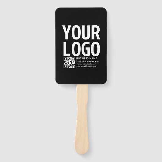 Ihr Logo mit editierbarem QR-Code und Text Fächer (Vorderseite)