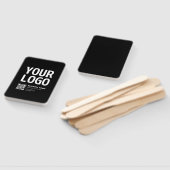 Ihr Logo mit editierbarem QR-Code und Text Fächer (Non-assembled)