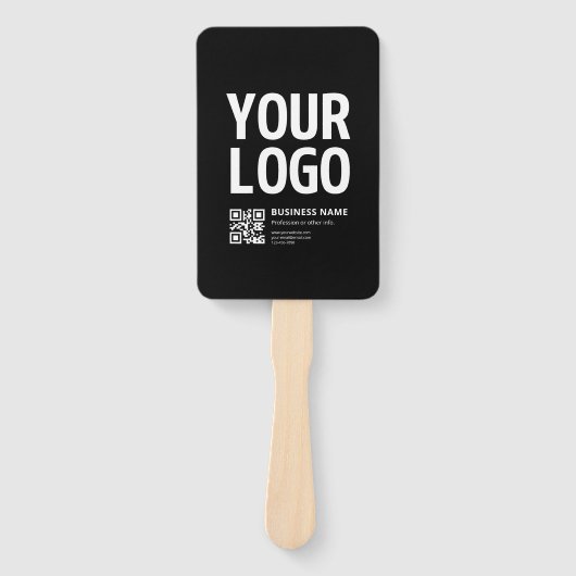 Ihr Logo mit editierbarem QR-Code und Text Fächer (Vorderseite)