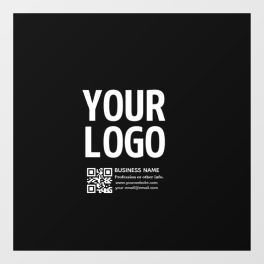 Ihr Logo mit editierbarem QR-Code und Text Fensteraufkleber (Blatt)