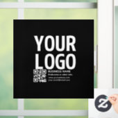 Ihr Logo mit editierbarem QR-Code und Text Fensteraufkleber (Zuhause)