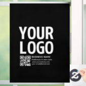 Ihr Logo mit editierbarem QR-Code und Text Fensteraufkleber (Zuhause)