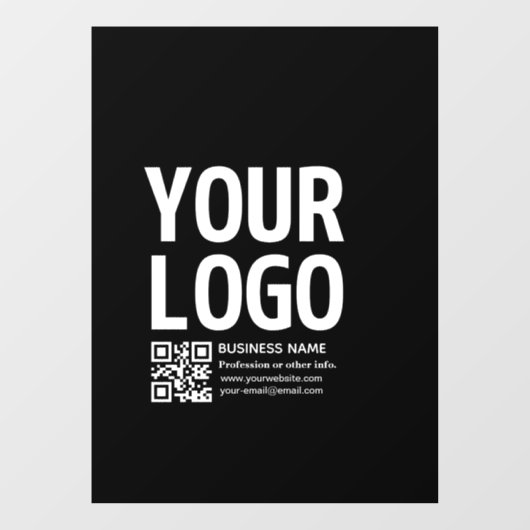 Ihr Logo mit editierbarem QR-Code und Text Fensteraufkleber (Blatt)