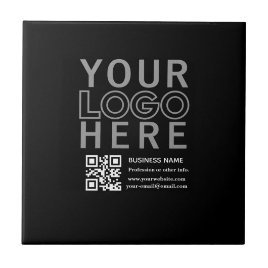 Ihr Logo mit editierbarem QR-Code und Text Fliese (Vorderseite)