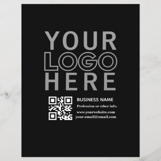 Ihr Logo mit editierbarem QR-Code und Text Flyer (Vorne)