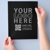 Ihr Logo mit editierbarem QR-Code und Text Flyer (Hand)