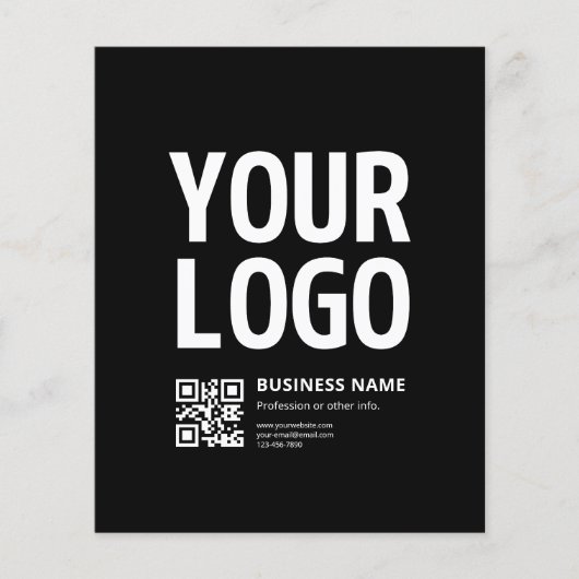 Ihr Logo mit editierbarem QR-Code und Text Flyer (Vorne)