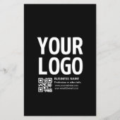 Ihr Logo mit editierbarem QR-Code und Text Flyer (Hinten)