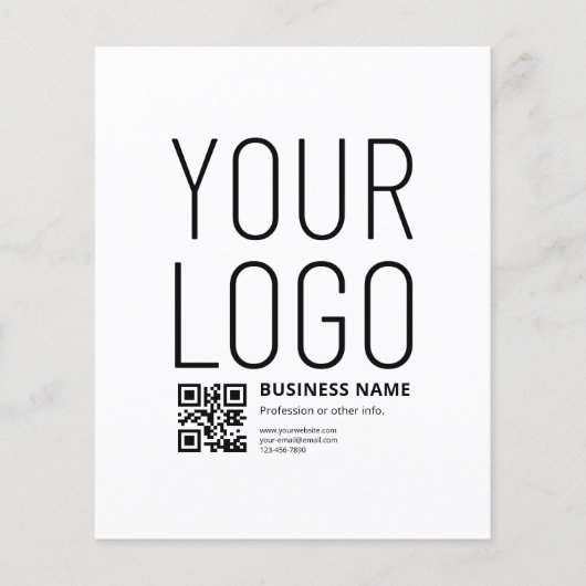 Ihr Logo mit editierbarem QR-Code und Text Flyer (Vorne)