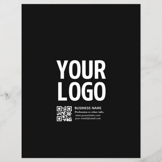 Ihr Logo mit editierbarem QR-Code und Text Flyer (Vorne)