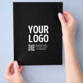Ihr Logo mit editierbarem QR-Code und Text Flyer (Hand)