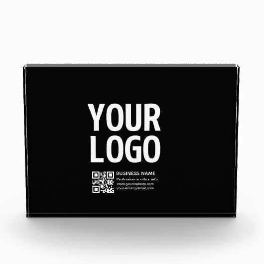 Ihr Logo mit editierbarem QR-Code und Text Fotoblock (Vorderseite)