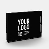 Ihr Logo mit editierbarem QR-Code und Text Fotoblock (Links)
