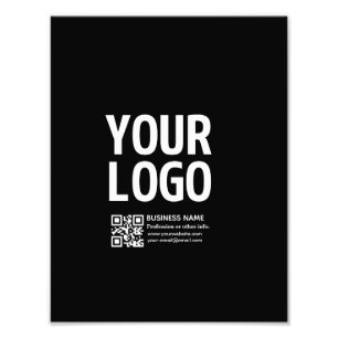 Ihr Logo mit editierbarem QR-Code und Text Fotodruck