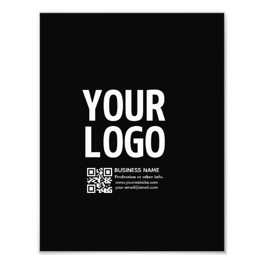 Ihr Logo mit editierbarem QR-Code und Text Fotodruck (Vorne)