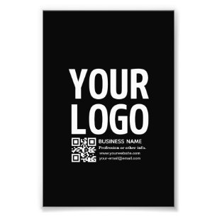 Ihr Logo mit editierbarem QR-Code und Text Fotodruck