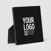 Ihr Logo mit editierbarem QR-Code und Text Fotoplatte (Vorderseite)