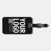Ihr Logo mit editierbarem QR-Code und Text Gepäckanhänger (Rückseite horizontal)