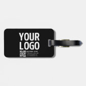Ihr Logo mit editierbarem QR-Code und Text Gepäckanhänger (Rückseite horizontal)
