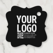 Ihr Logo mit editierbarem QR-Code und Text Geschenkanhänger (Rückseite)