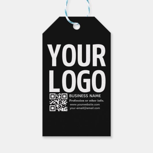Ihr Logo mit editierbarem QR-Code und Text Geschenkanhänger (Vorderseite)