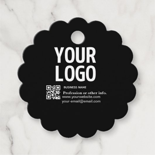 Ihr Logo mit editierbarem QR-Code und Text Geschenkanhänger (Vorderseite)