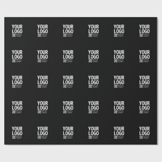 Ihr Logo mit editierbarem QR-Code und Text Geschenkpapier (Flach)