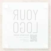 Ihr Logo mit editierbarem QR-Code und Text Glasuntersetzer (Rückseite)