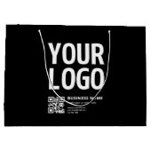 Ihr Logo mit editierbarem QR-Code und Text Große Geschenktüte (Rückseite)