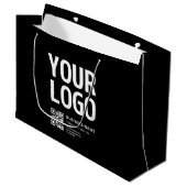 Ihr Logo mit editierbarem QR-Code und Text Große Geschenktüte (Vorderseite Schrägansicht)