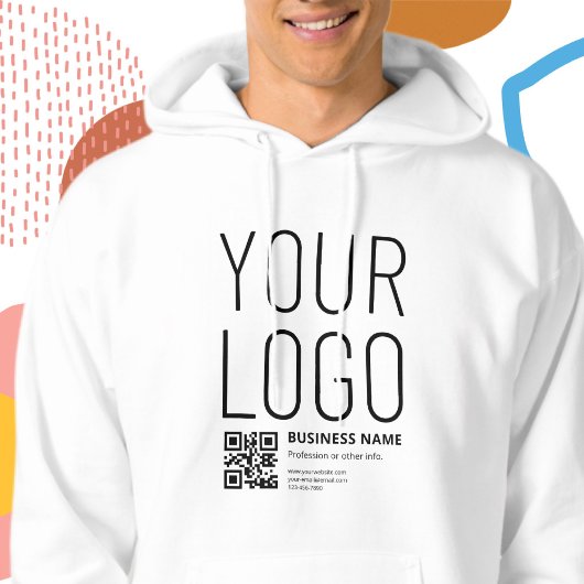 Ihr Logo mit editierbarem QR-Code und Text Hoodie