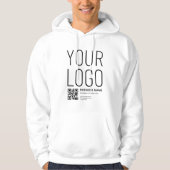 Ihr Logo mit editierbarem QR-Code und Text Hoodie (Vorderseite)