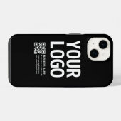 Ihr Logo mit editierbarem QR-Code und Text iPhone Hülle (Rückseite (Horizontal))