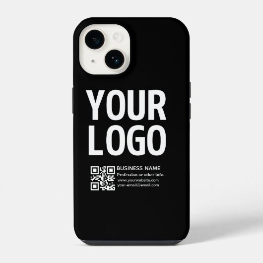 Ihr Logo mit editierbarem QR-Code und Text iPhone Hülle (Rückseite)