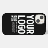 Ihr Logo mit editierbarem QR-Code und Text iPhone Hülle (Rückseite (Horizontal))