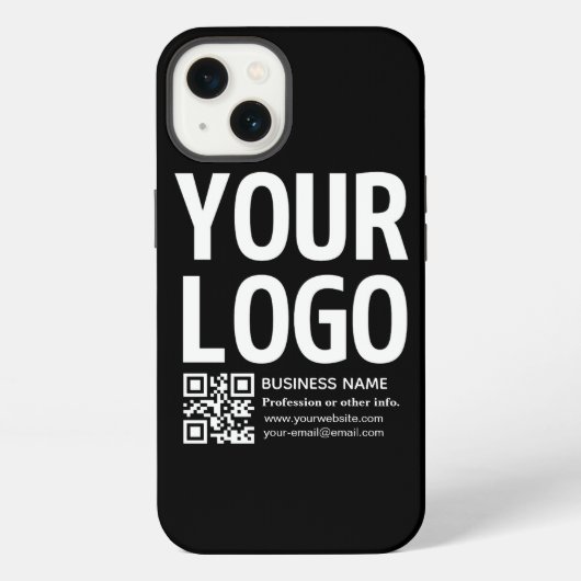 Ihr Logo mit editierbarem QR-Code und Text iPhone Hülle (Rückseite)