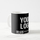 Ihr Logo mit editierbarem QR-Code und Text Kaffeetasse (Vorderseite Links)