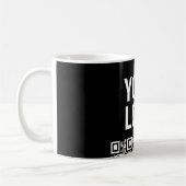 Ihr Logo mit editierbarem QR-Code und Text Kaffeetasse (Links)