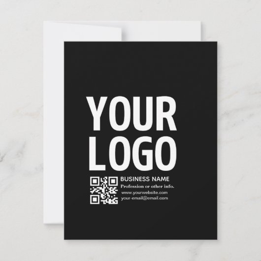 Ihr Logo mit editierbarem QR-Code und Text Karte (Vorderseite)