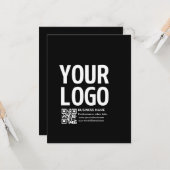 Ihr Logo mit editierbarem QR-Code und Text Karte (Vorderseite/Rückseite Beispiel)