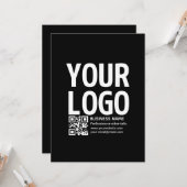 Ihr Logo mit editierbarem QR-Code und Text Karte (Vorderseite/Rückseite Beispiel)
