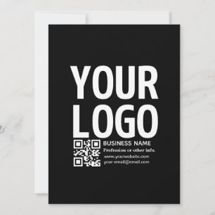 Ihr Logo mit editierbarem QR-Code und Text  Karte