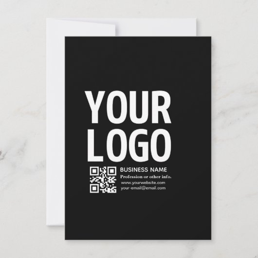 Ihr Logo mit editierbarem QR-Code und Text Karte (Vorderseite)