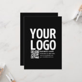 Ihr Logo mit editierbarem QR-Code und Text Karte (Vorderseite/Rückseite Beispiel)