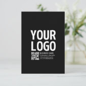 Ihr Logo mit editierbarem QR-Code und Text  Karte (Stehend Vorderseite)