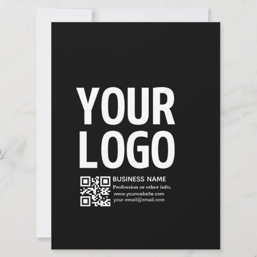 Ihr Logo mit editierbarem QR-Code und Text Karte (Vorderseite)