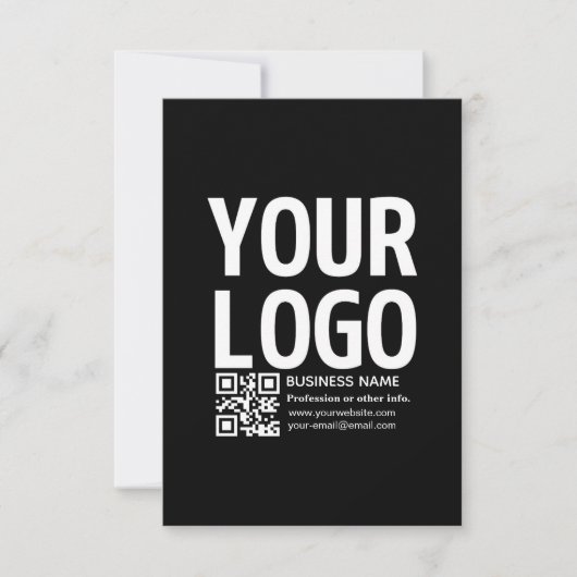 Ihr Logo mit editierbarem QR-Code und Text Karte (Vorderseite)