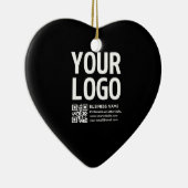 Ihr Logo mit editierbarem QR-Code und Text Keramik Ornament (Rechts)