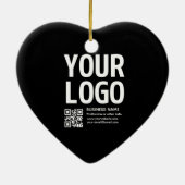 Ihr Logo mit editierbarem QR-Code und Text Keramik Ornament (Hinten)